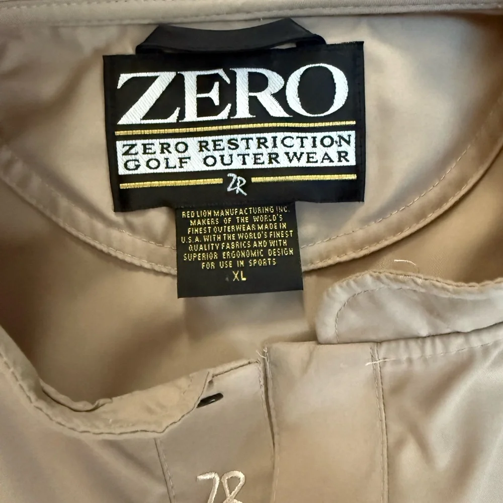 Zero Restriction Golf Pullover Jacket XL‎ Beige Longmeadow Country Club